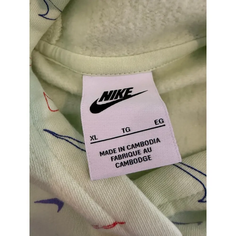 Nike Cropped Logo Hoodie Lime Green XL